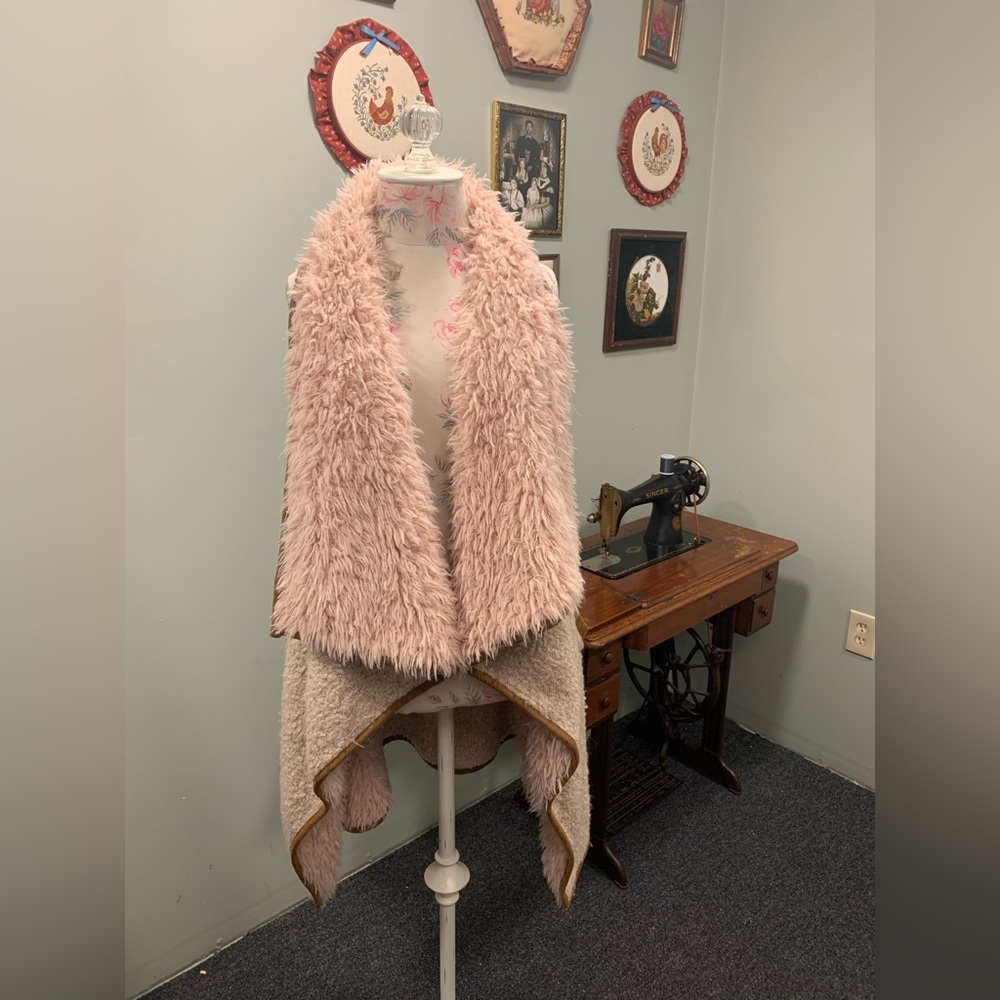 Women's Pink and Cream Vest